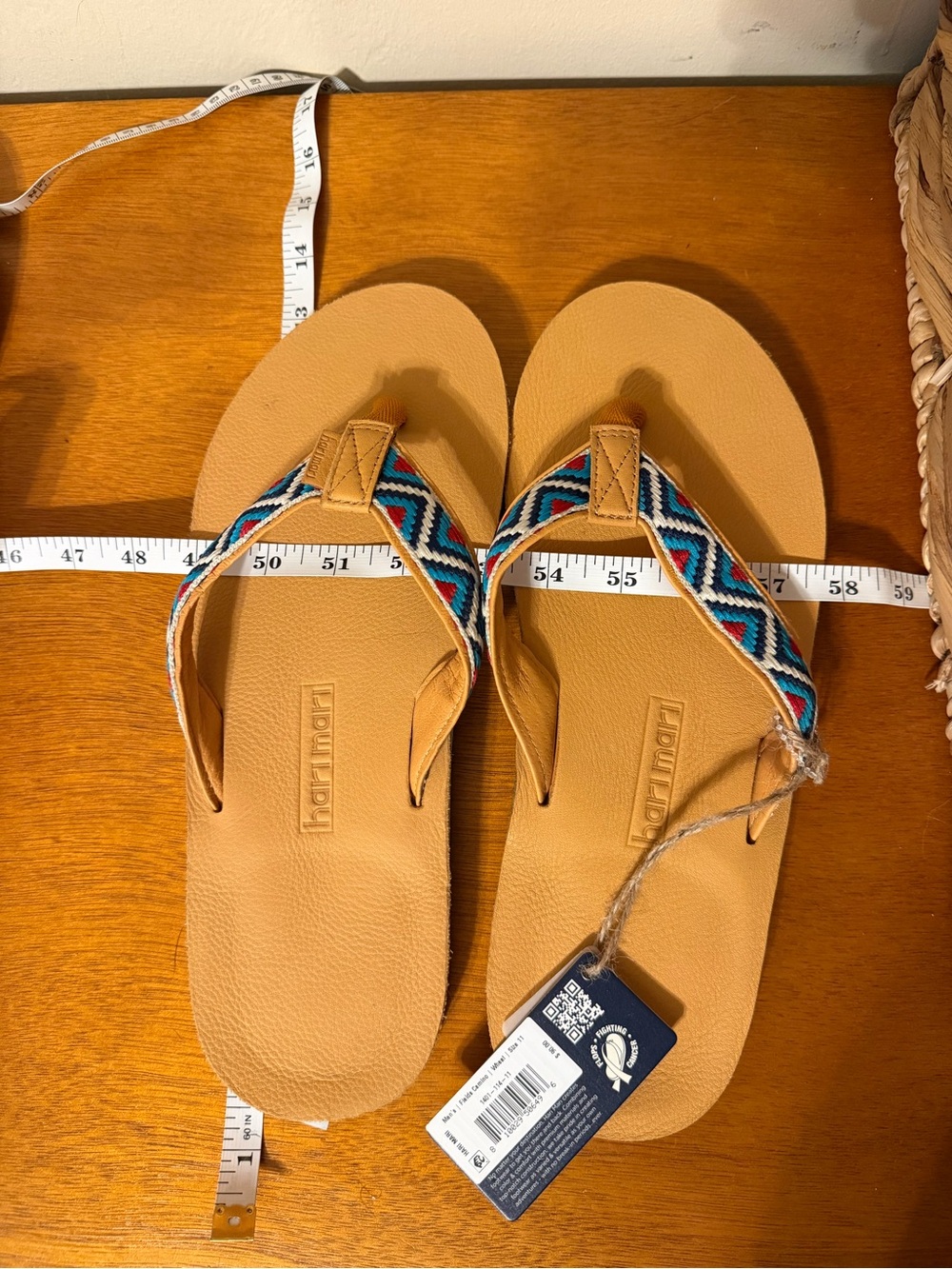 Hari Mari Fields Flip Flop with Blue Patterned Straps size 11 and size 12